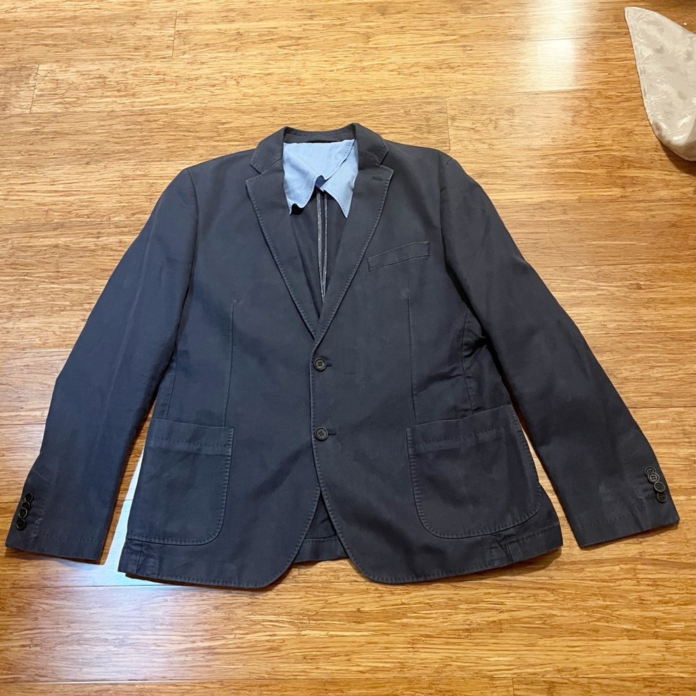 Rodd & Gunn Navy Sports Fit Blazer Woven in Italy 100% Cotton Men's Large